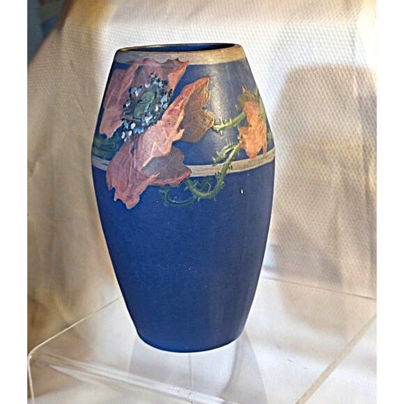 Weller Hudson 1920s Art Pottery Vase Floral Design